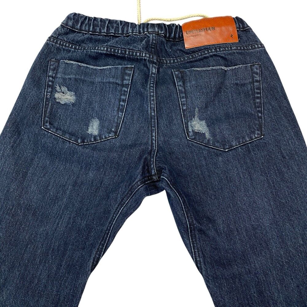 One Teaspoon Shabbies Drawstring Boyfriend Denim Jean Women XS Destroyed - Picture 9 of 16